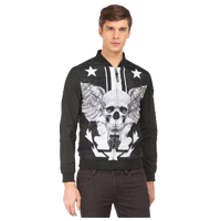 ED Hardy Men Grey Printed Bomber jacket