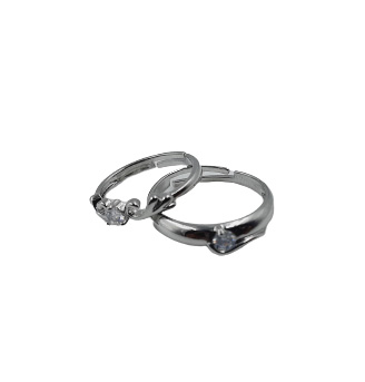 Jack Williams Silver Plated Adjustable Couple Rings Set