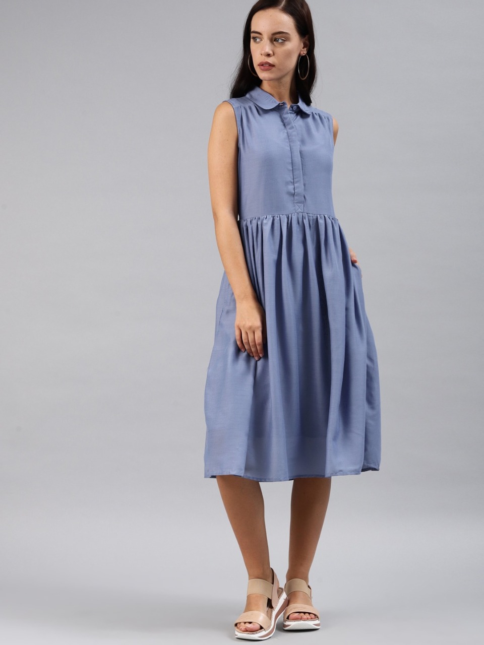 French Connection Women Solid Fit and Flare Dress