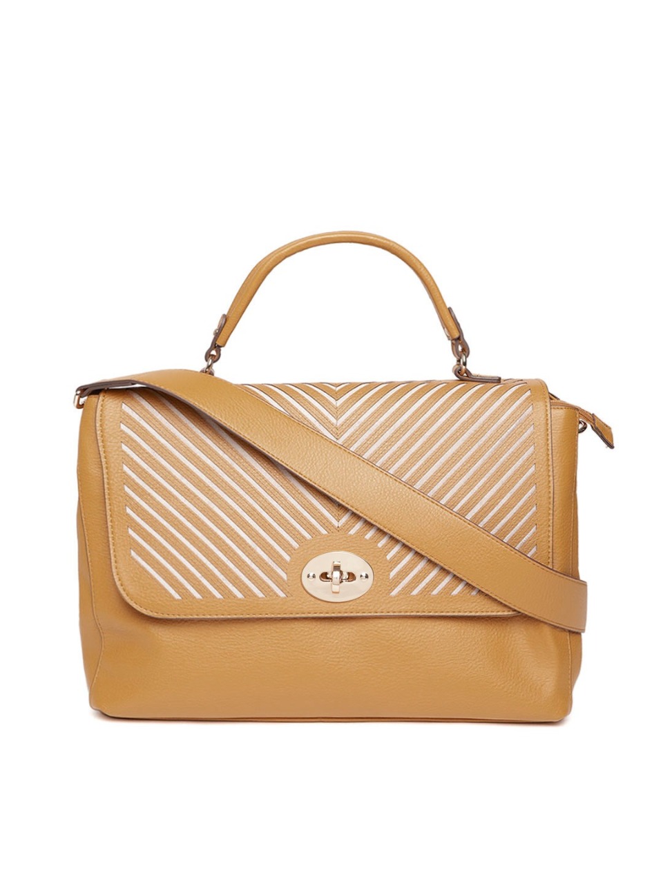 CARPISA Mustard Yellow Textured Satchel