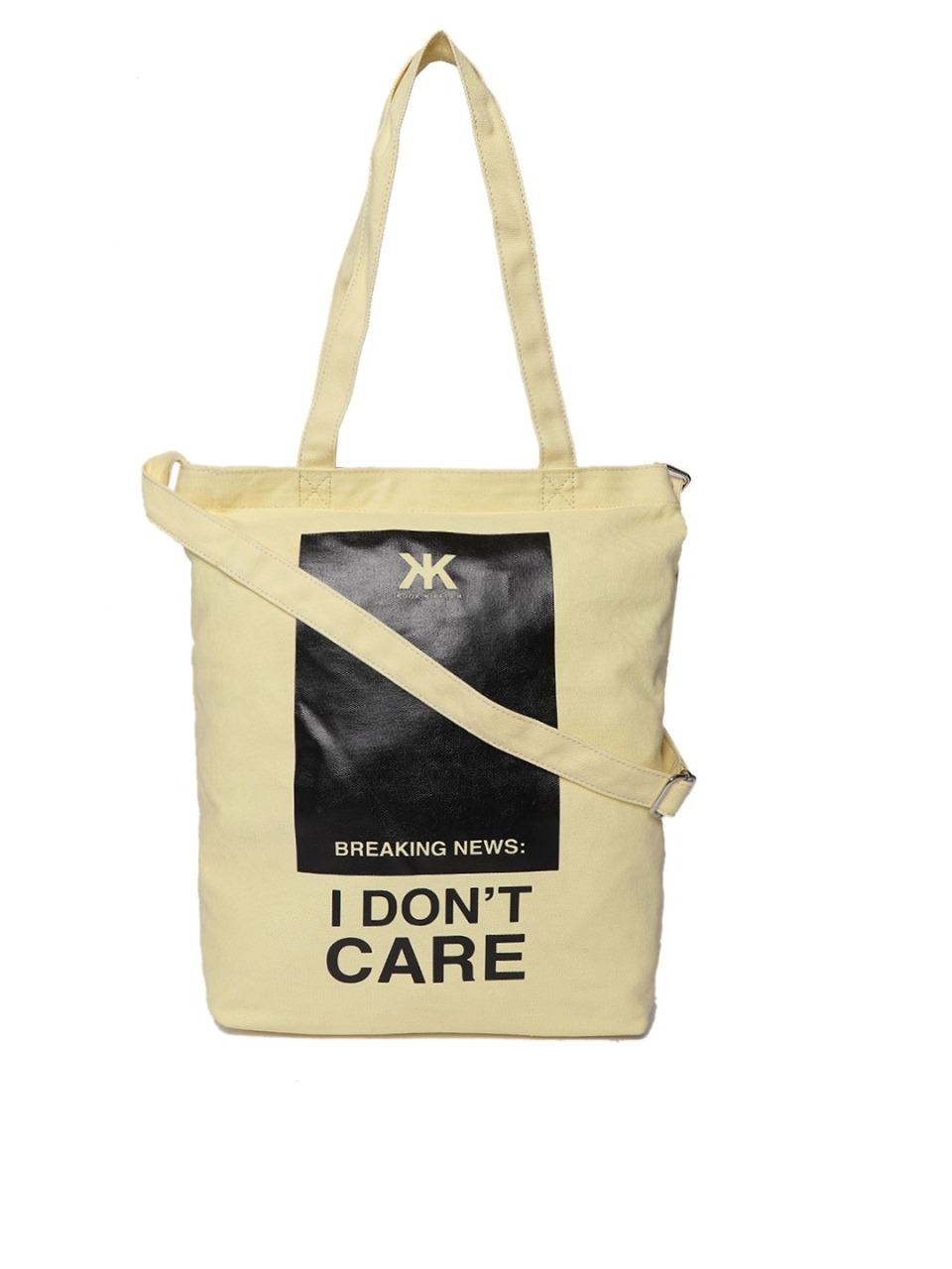 Kook N Keech Yellow & Black Printed Tote Bag