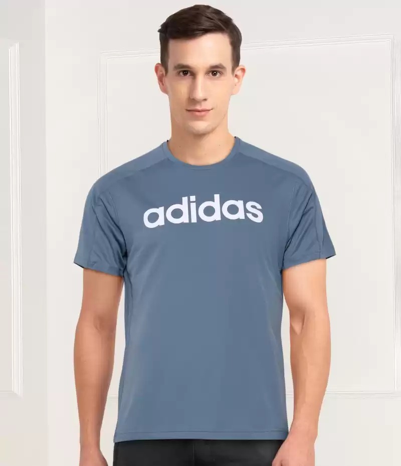 ADIDAS  Solid Men Round Neck T-Shirt