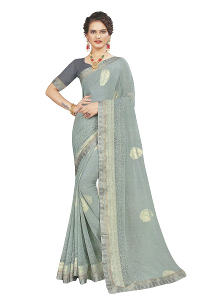 Jack Williams Printed Fancy Saree with Blouse