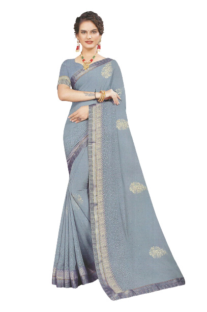 Jack Williams Printed Fancy Saree with Blouse