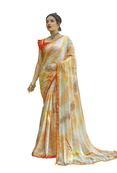 Jack Williams Printed Fancy Saree with Blouse