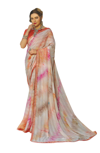 Jack Williams Printed Fancy Saree with Blouse