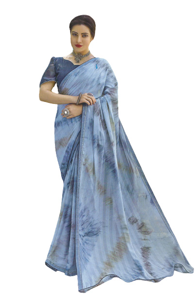 Jack Williams Printed Fancy Saree with Blouse