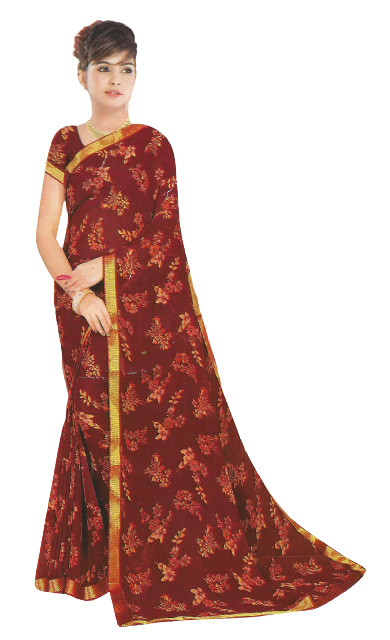 Jack Williams Printed Fancy Saree with Blouse