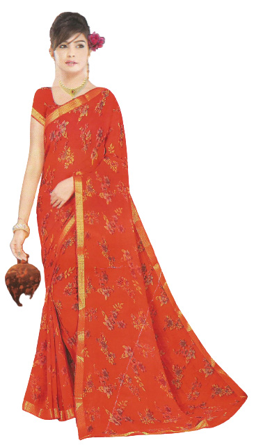 Jack Williams Printed Fancy Saree with Blouse