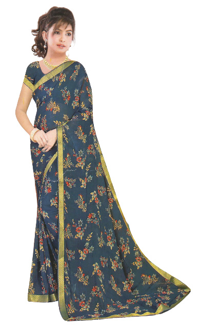 Jack Williams Printed Fancy Saree with Blouse