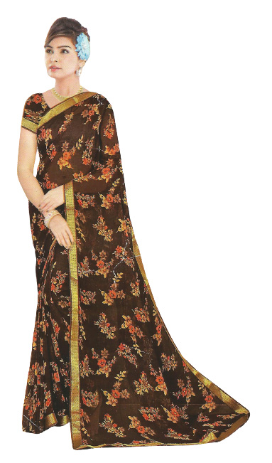 Jack Williams Printed Fancy Saree with Blouse