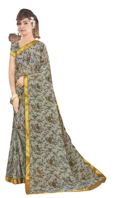 Jack Williams Printed Fancy Saree with Blouse