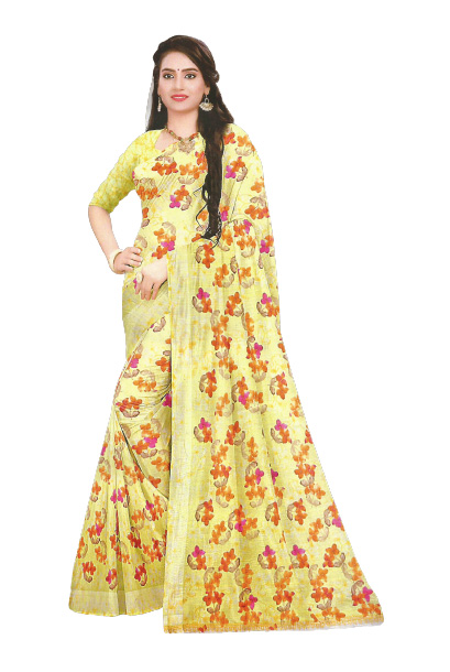 Jack Williams Floral Printed Cotton Saree