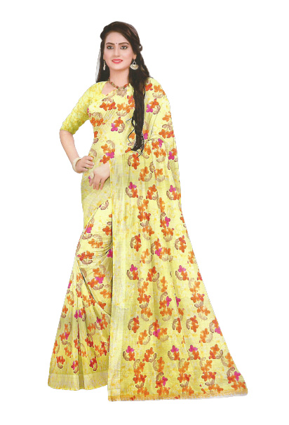 Jack Williams Floral Printed Cotton Saree