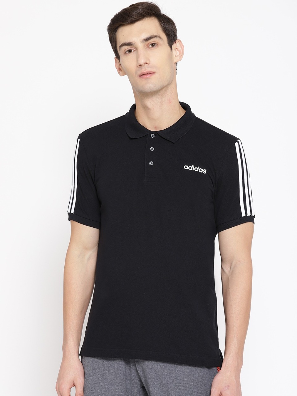 ADIDAS Men Solid 3S Polo Collar T-shirt