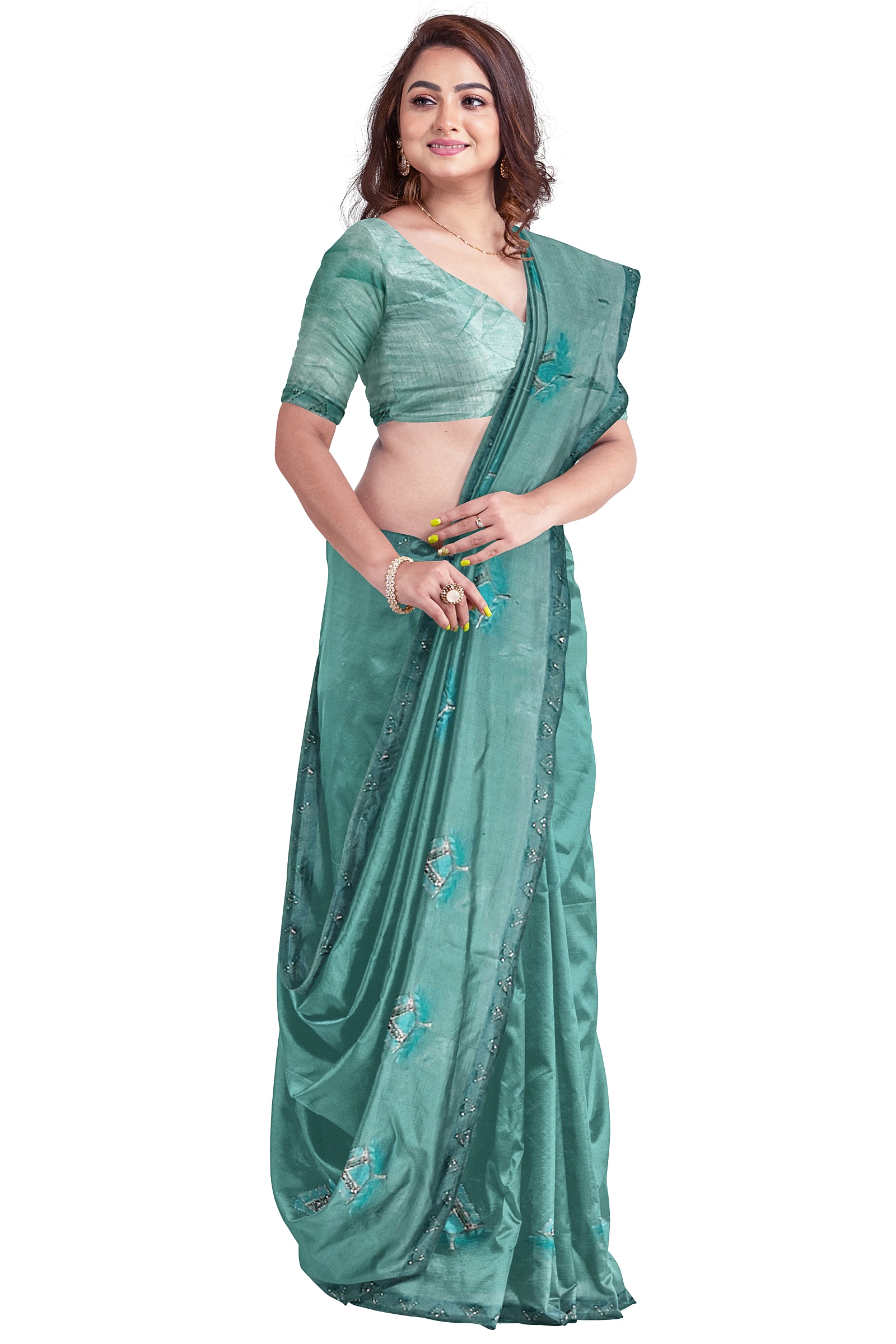 Jack Williams Embroidery Print Saree