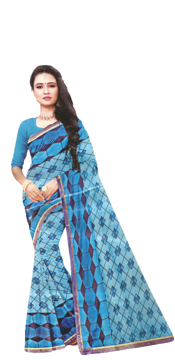 Jack Williams Printed Fancy Saree with Blouse