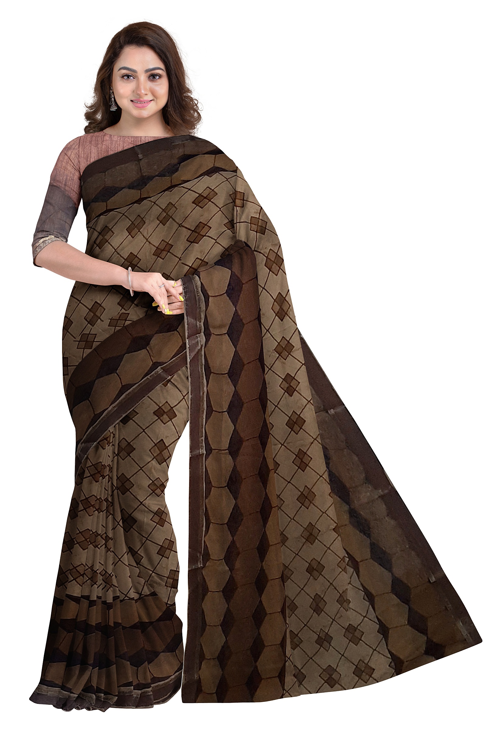 Jack Williams Printed Fancy Saree with Blouse