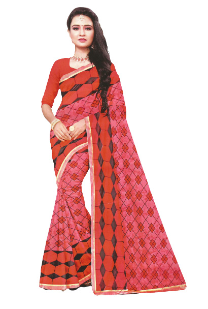 Jack Williams Printed Fancy Saree with Blouse