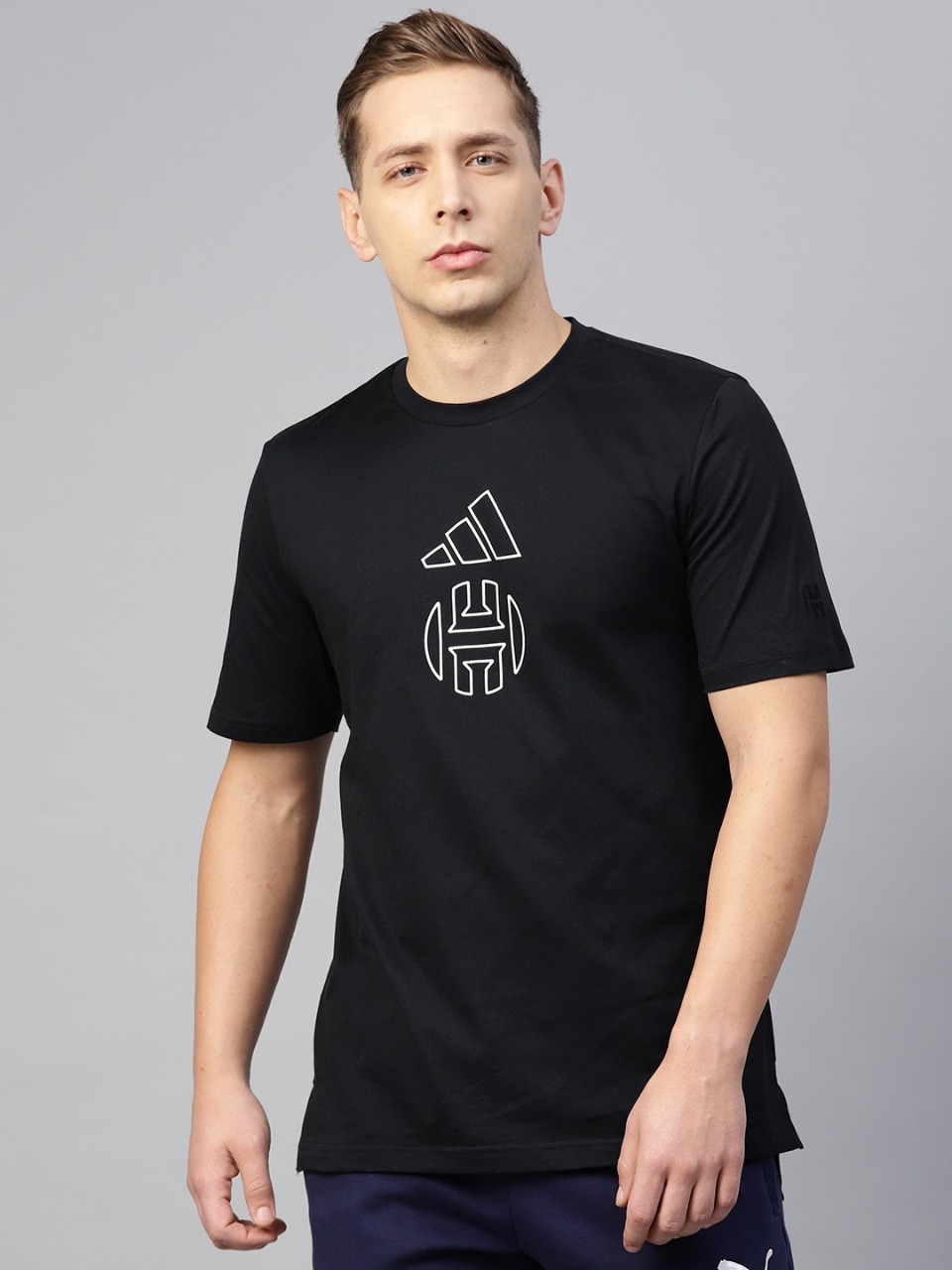 ADIDAS Men Harden Individuality Logo Basketball Pure Cotton T-shirt