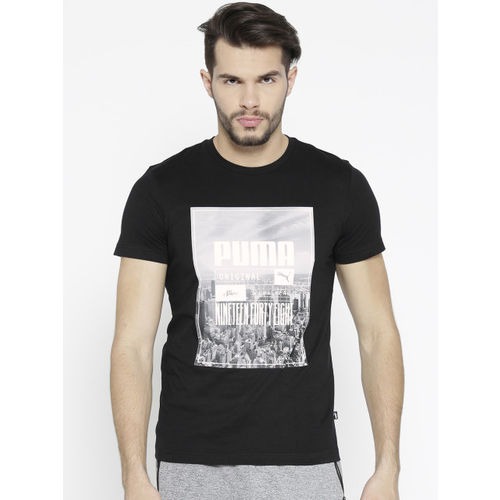 PUMA Men Black Photoprint Skyline T-Shirt