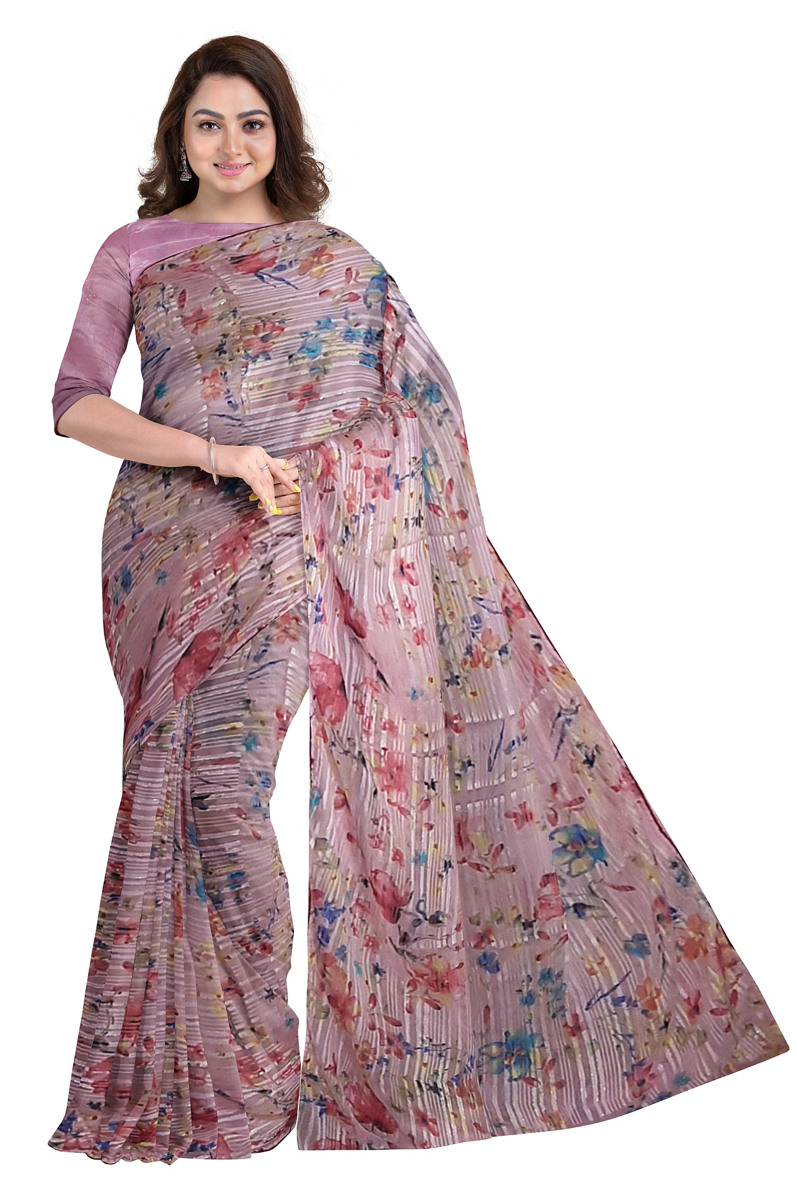 Jack Williams Floral Printed Saree