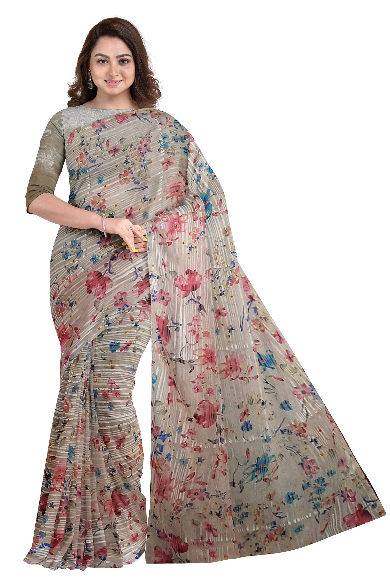 Jack Williams Floral Printed Saree