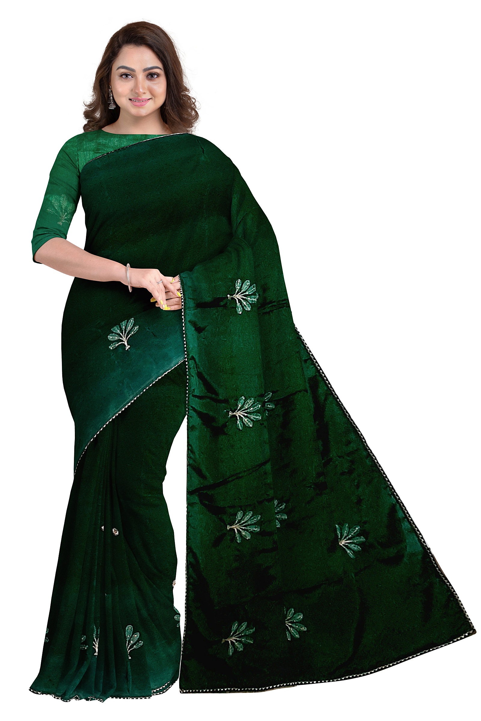 Jack Williams Embroidery Print Saree with Blouse