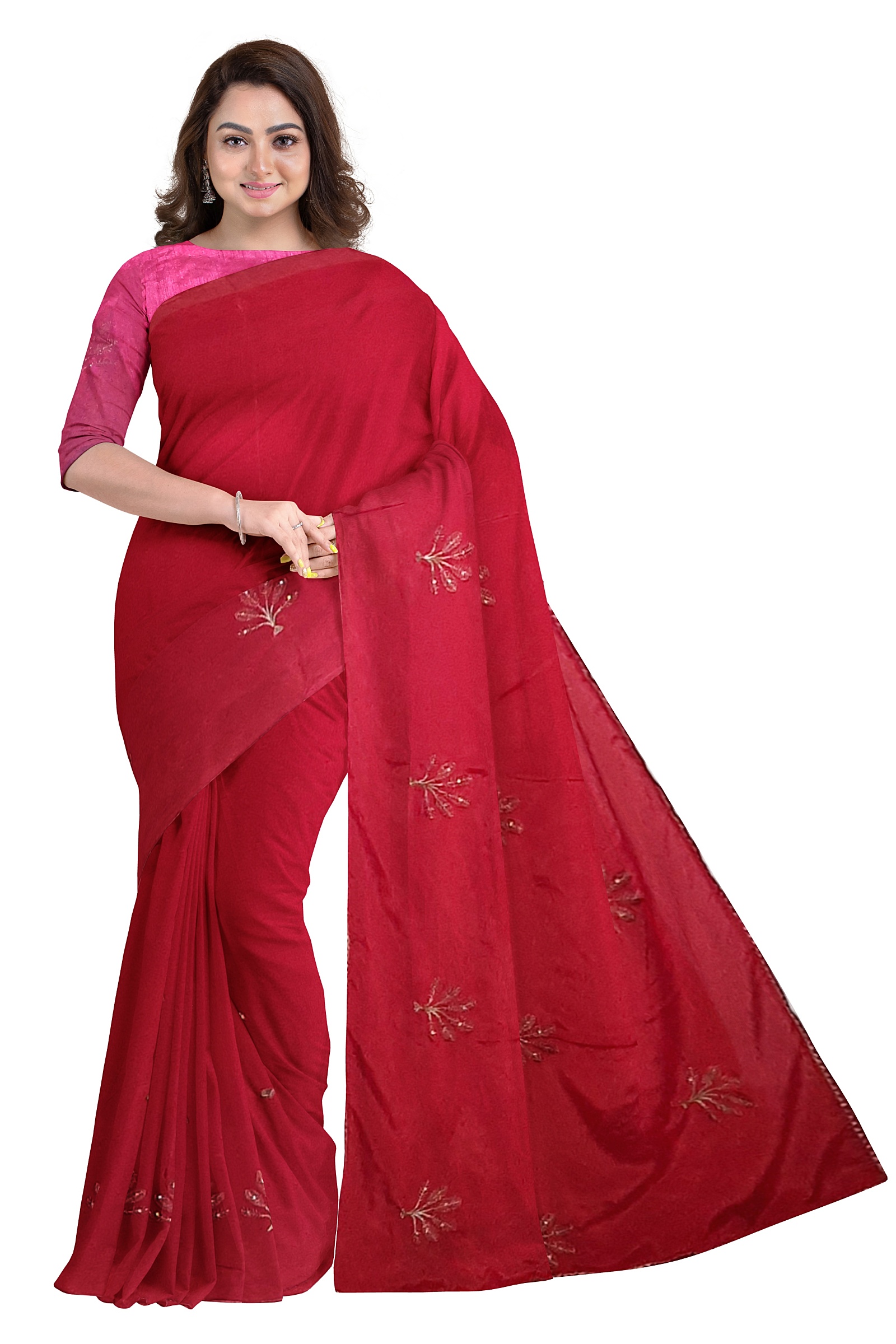 Jack Williams Embroidery Print Saree with Blouse