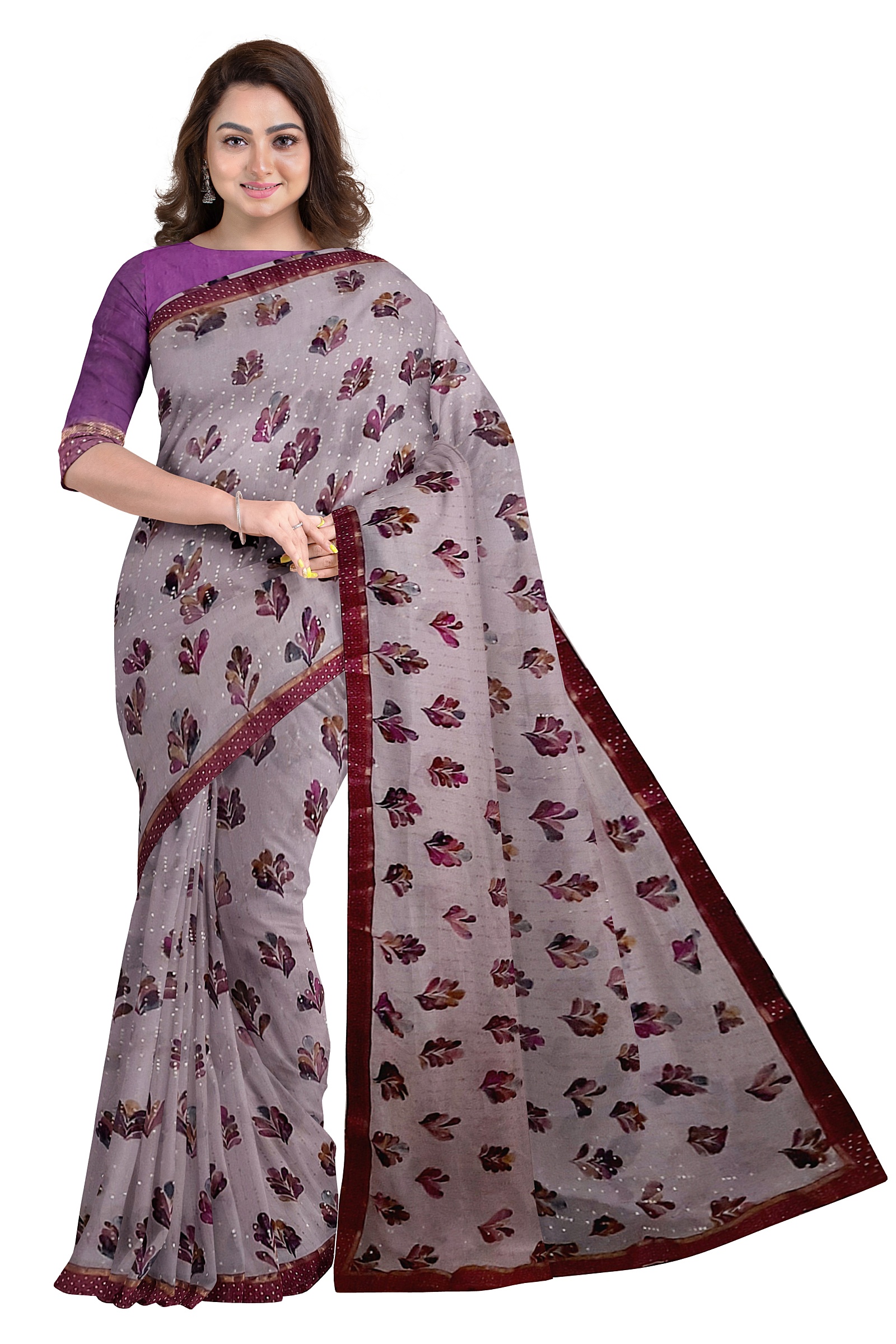 Jack Williams Printed Fancy Saree with Blouse