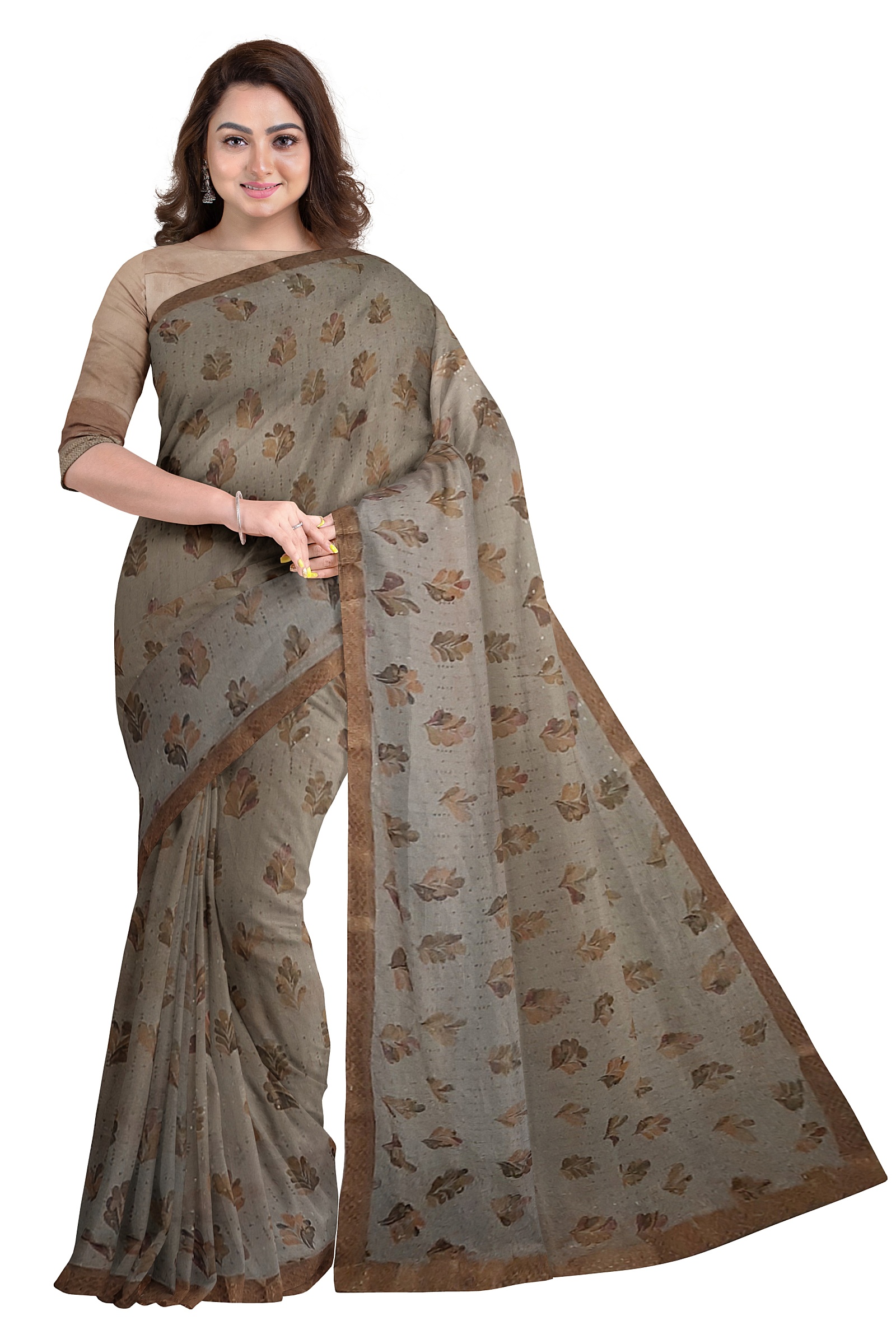 Jack Williams Printed Fancy Saree with Blouse