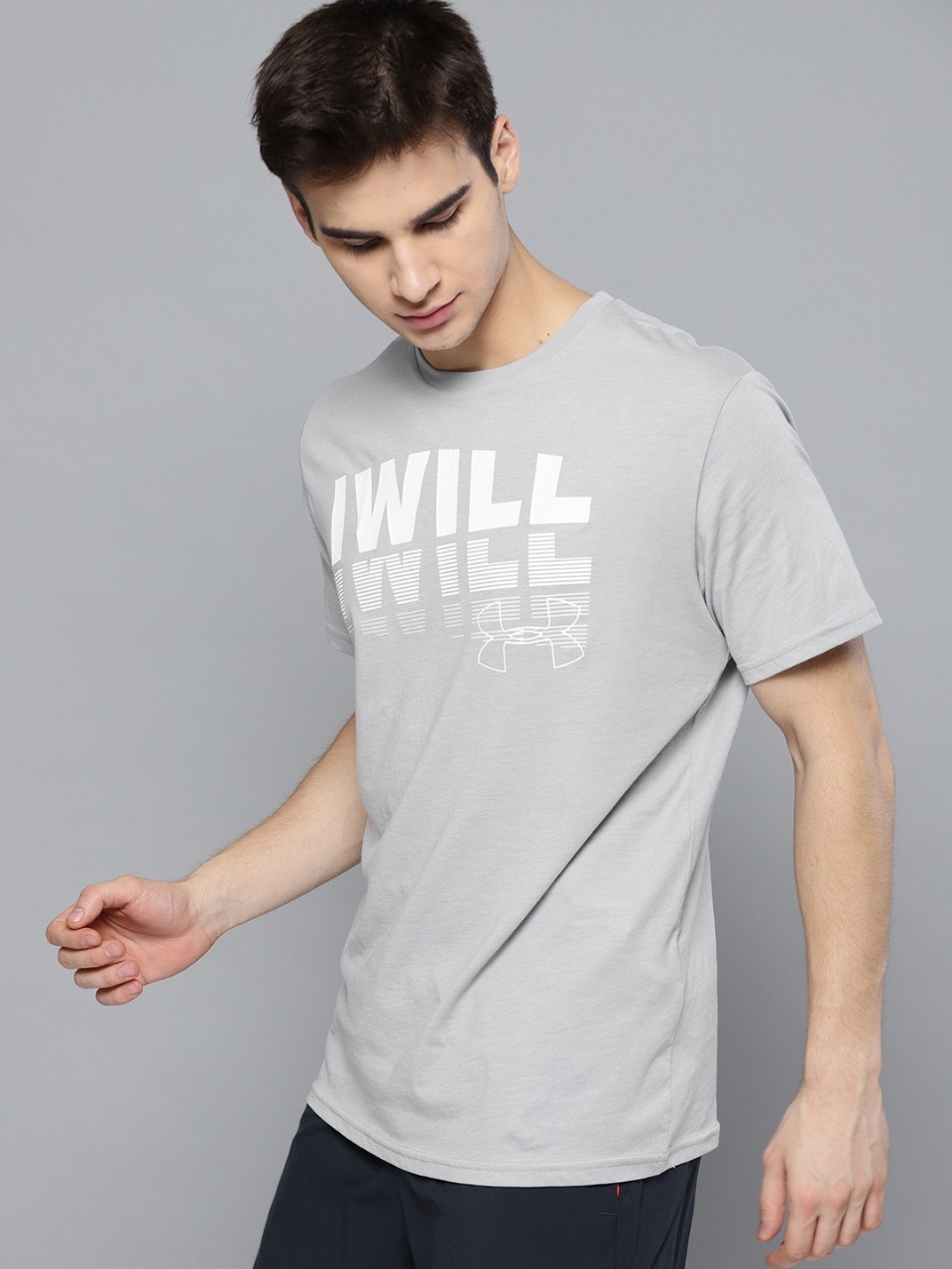 UNDER ARMOUR Men Grey Printed I Will 2.0 T-shirt