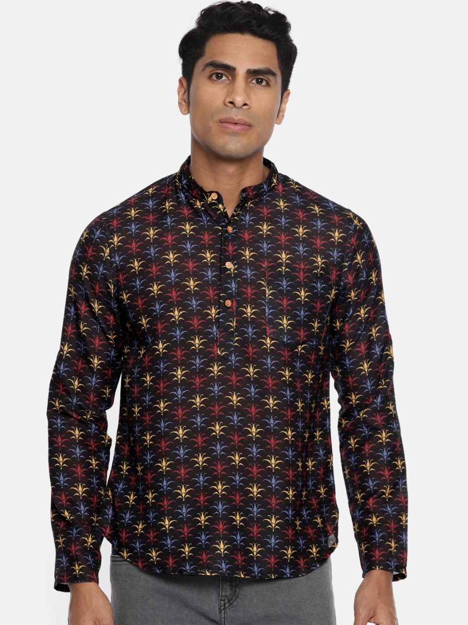 Anouk Men Printed Straight Kurta