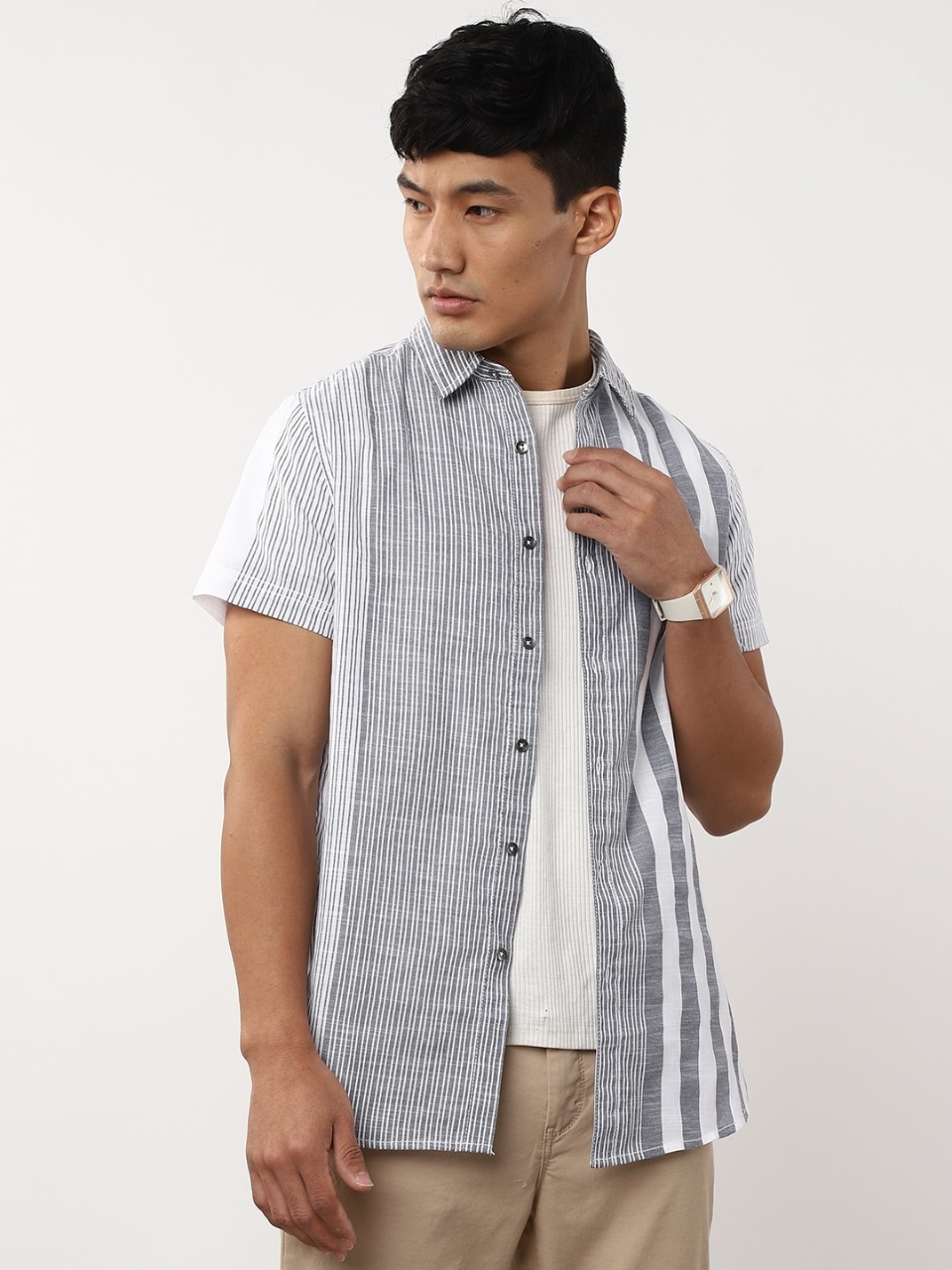 Sangria Men Regular Fit Striped Casual Shirt