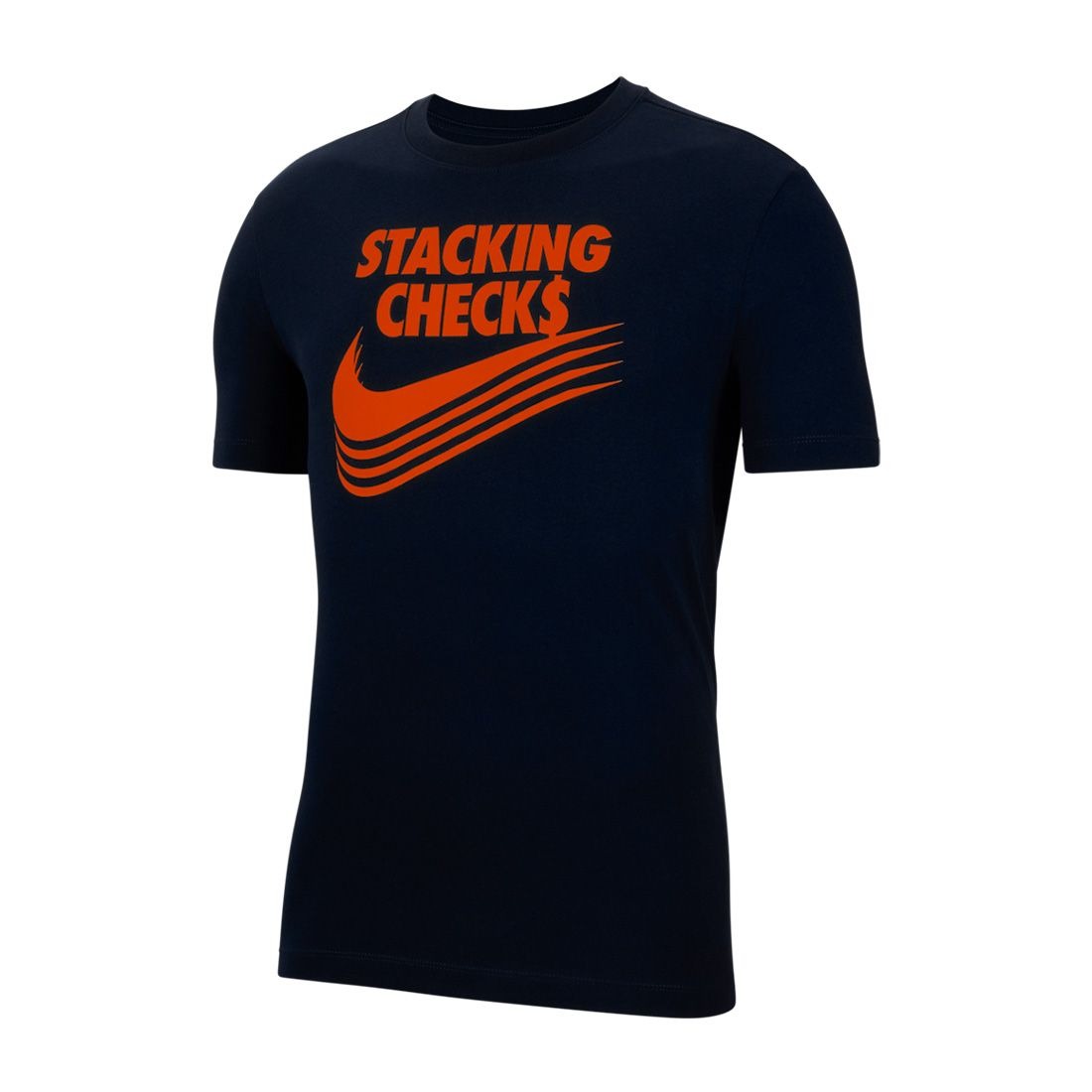 NIKE MEN DRI-FIT STACKING CHECKS ROUND NECK BLACK