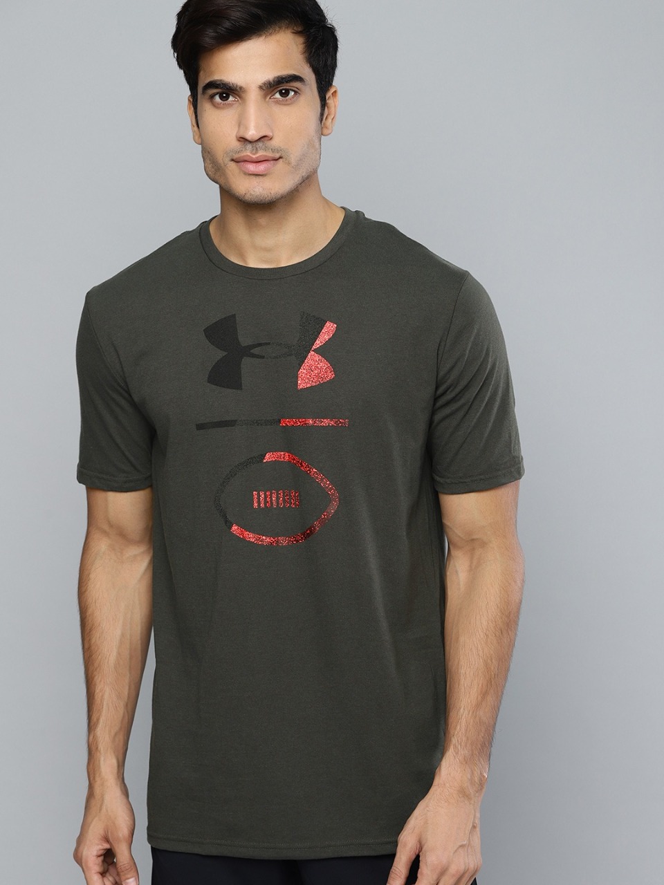 UNDER ARMOUR Men Stack Printed Round Neck Football T-shirt