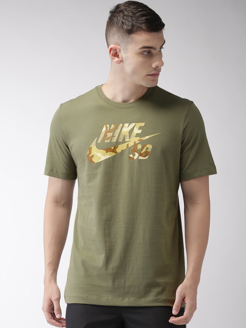 Nike Men Printed M Nk Sb Tee Logo Snsl 2 Round Neck Pure Cotton T-shirt