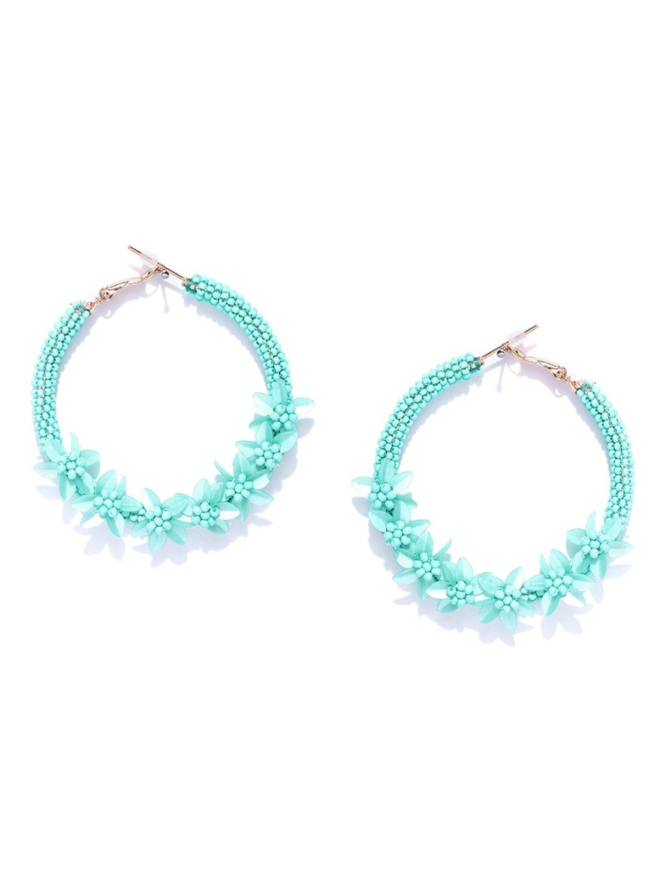 Accessorize Sea Green Circular Hoop Earrings