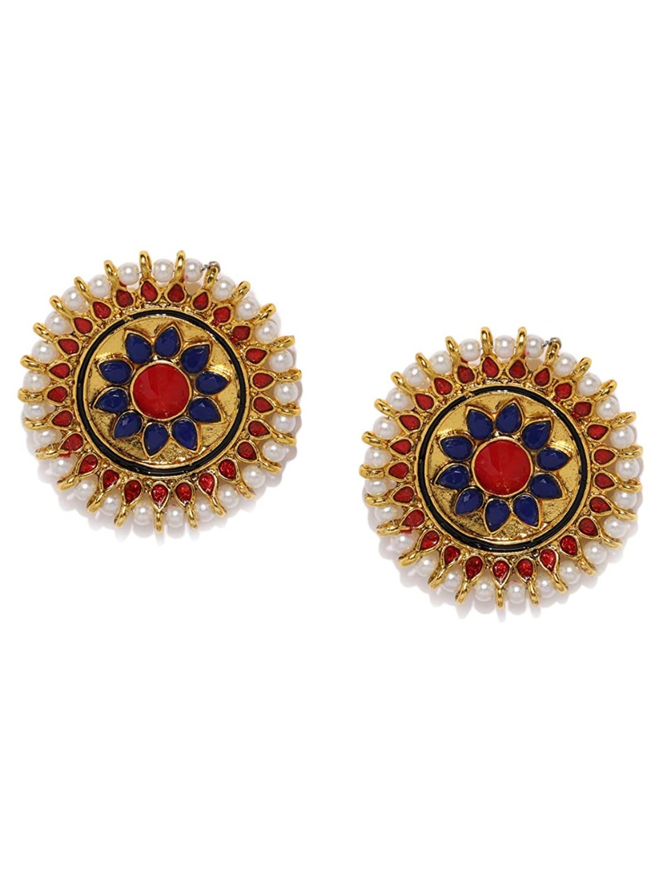 Zaveri Pearls Antique Gold Tone Traditional Stud Earring For Women