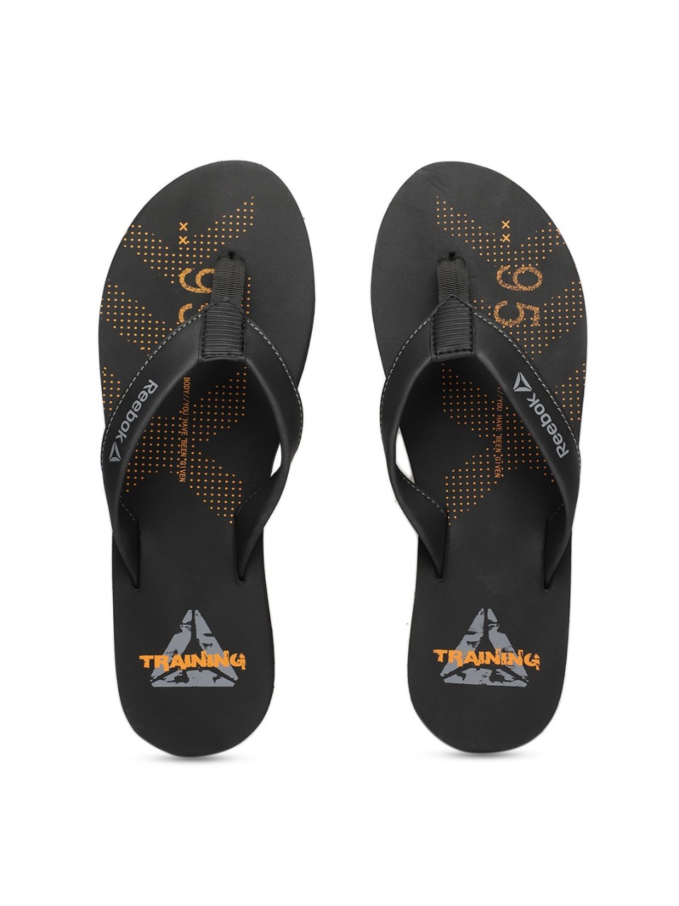 Reebok Men Black Printed Cruise Thong Flip-Flops