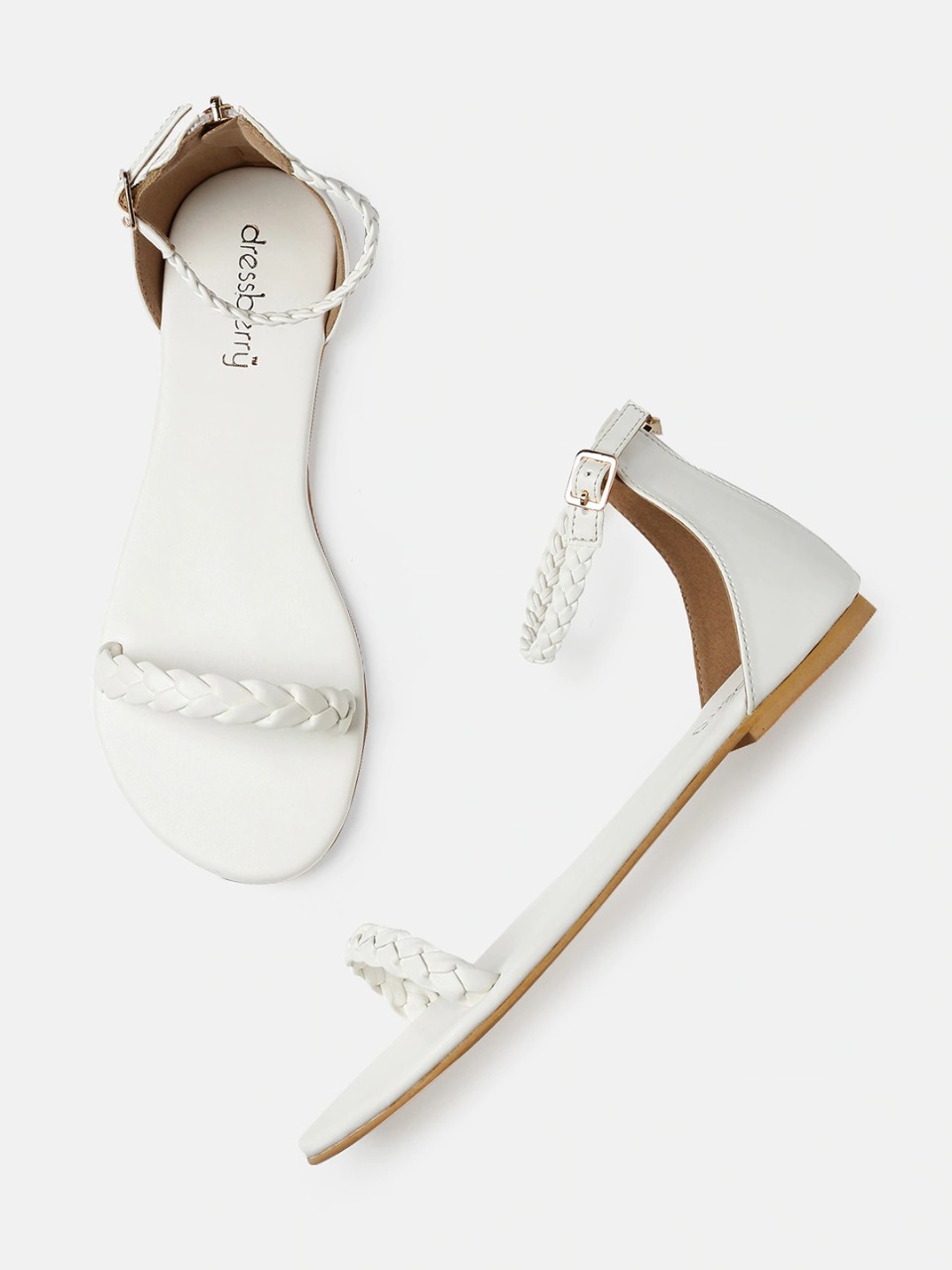 DressBerry Women White Solid Flats