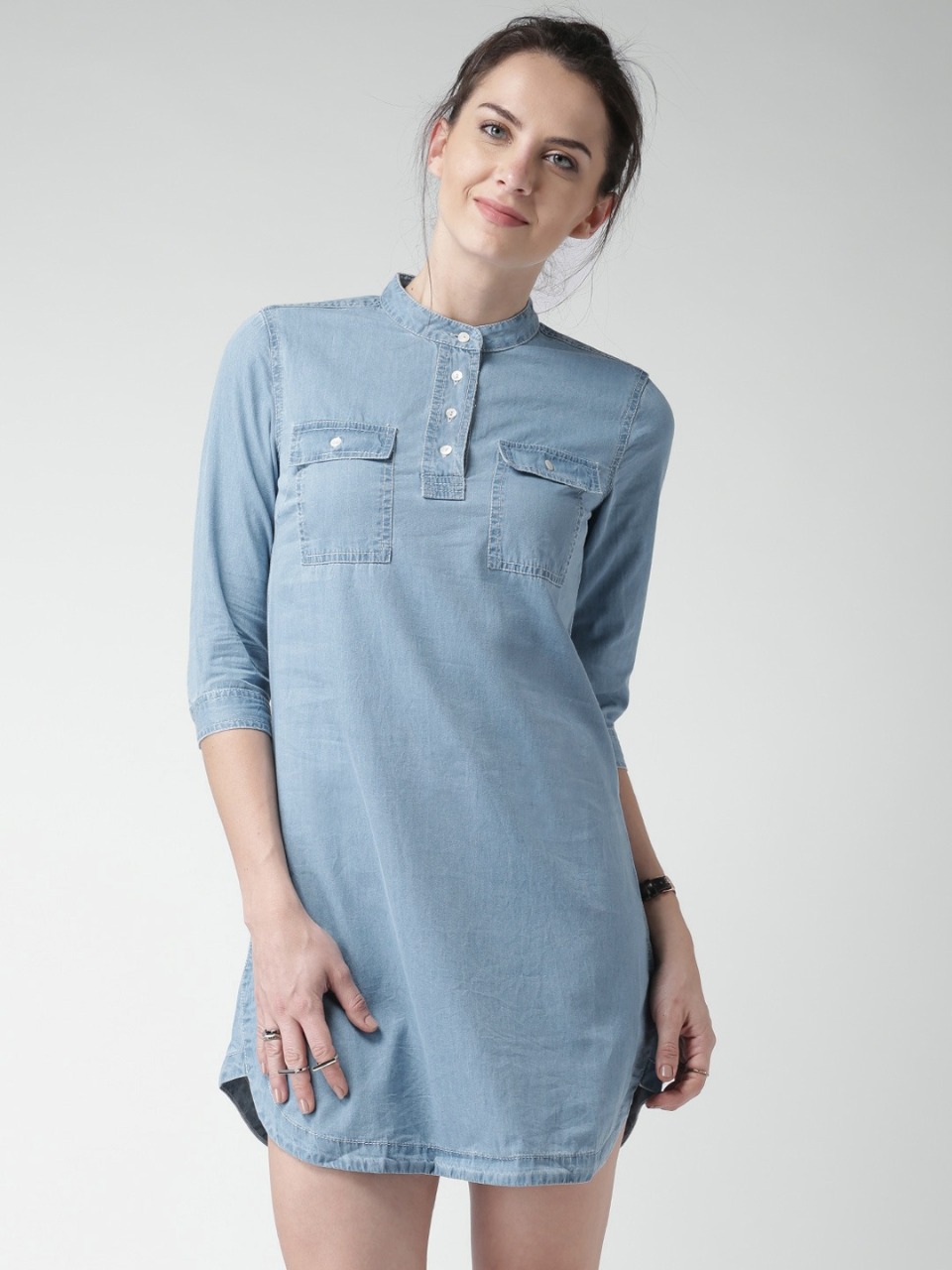 Mast & Harbour Blue Denim Shirt Dress