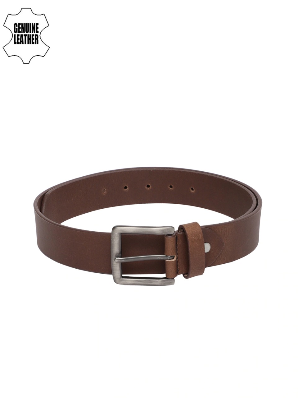 Mast & Harbour Men Brown Solid Leather Belt