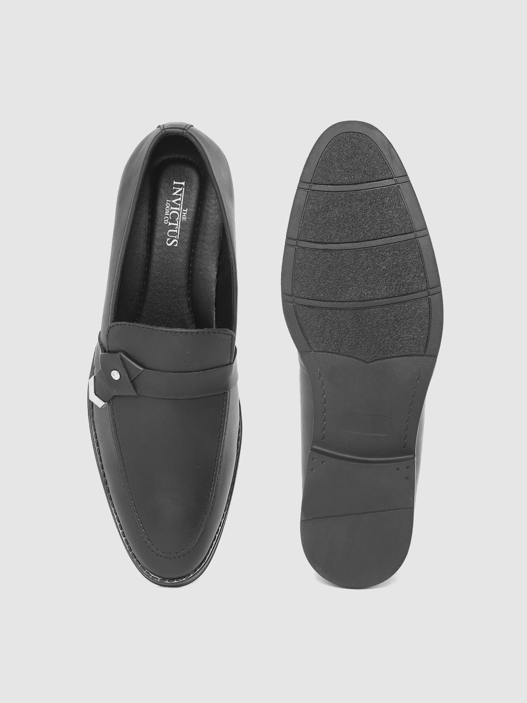 INVICTUS Men Black Solid Formal Slip-Ons