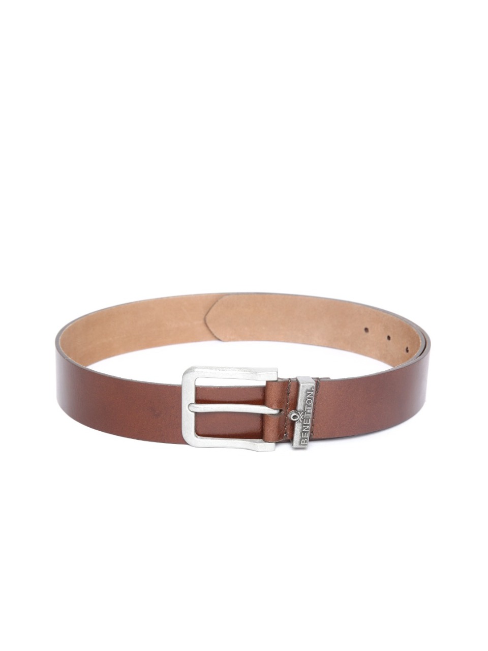 United Colors of Benetton Men Brown Solid Leather Belt