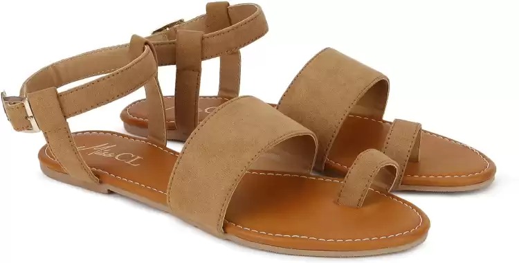 Miss CL By Carlton London Women Tan Flats Sandal