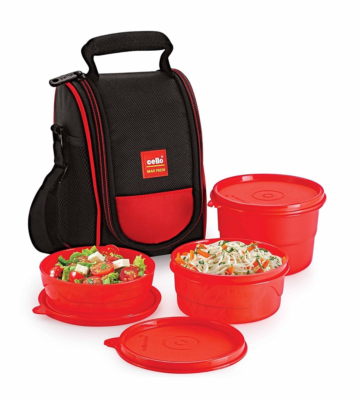 Cello Max Fresh Super PP Lunch Box, set 3 Red