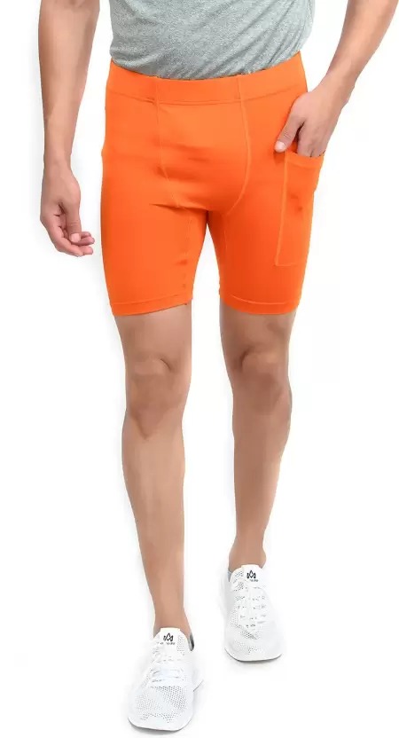 TRUEREVO  Color Block Men Orange Running Shorts