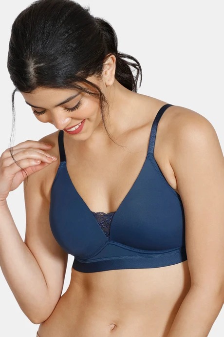 Zivame Beautiful Basics Padded Non Wired 3/4th Coverage T-Shirt Bra-Sargasso Sea