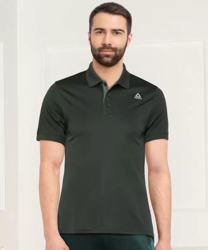 REEBOK  Solid Men Polo Neck T-Shirt